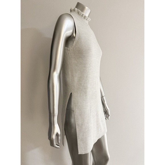 Laundry By Shelli Segal Knit Tunic Dress Silver Lurex Knit Small - Picture 1 of 9